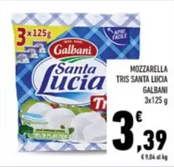 Conad Galbani Mozzarella Tris Santa Lucia 3 x 125 g offerta