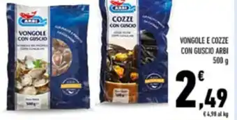Conad Arbi ongole E Cozze Con Guscio 500 g offerta