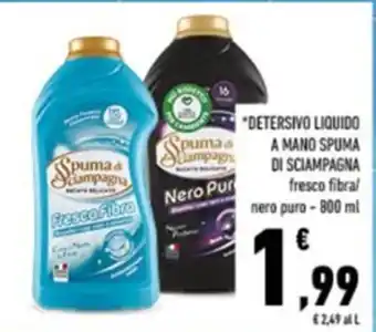 Conad Spuma di Sciampugna Detersivo Liquido A Mano Spuma fresco fibra/nero puro 800 ml offerta