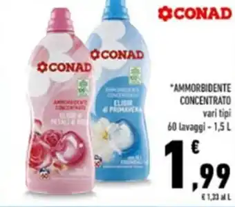 Conad Ammorbidente Concentrato vari tipi 60 lavaggi 1,5 l offerta