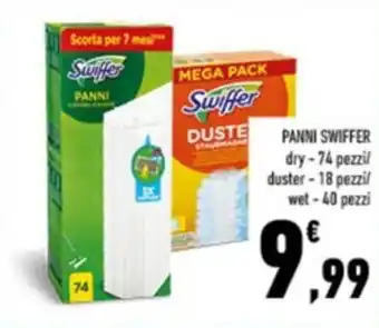 Conad Swiffer Panni dry 74 pezzo/duster 18 pezzi/wet 40 pezzi offerta
