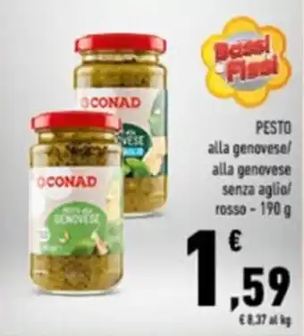 Conad Pesto alla genovese/alla genovese senza aglio/rosso 190 g offerta