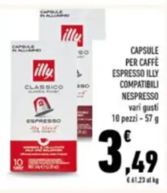 Conad Illy Capsule Per Caffè Espresso Compatibili vari gusto 10 pezzi 57 g offerta
