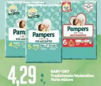 Supermercati Piccolo Pampers Baby-Dry Tradizionale/Mutandino varie misure offerta