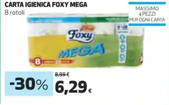 Coop Foxy Mega Carta Igienica 8 rotoli offerta