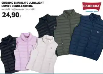 Coop Giubbino Smanicato Ultralight Uomo o Donna Carrera modelli,taglie e colori assortiti offerta