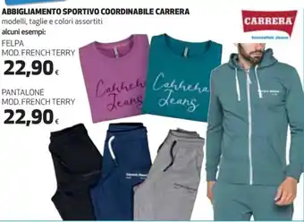 Coop Carrera Abbigliamento Sportivo Coordinabile Pantalone Mod.French Terry offerta