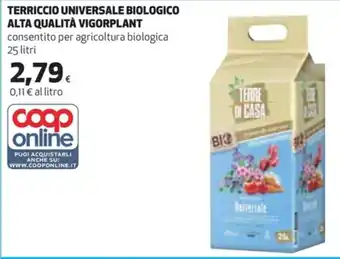 Coop Terriccio Universale Biologico Alta Qualità Vigorplant 25 litri offerta