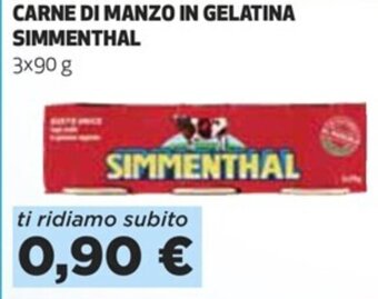 Coop Simmenthal Carne di Manzo in Gelatina 3 x 90 g offerta