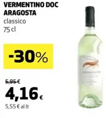 Coop Aragosta Vermentino DOC classico 75 cl offerta