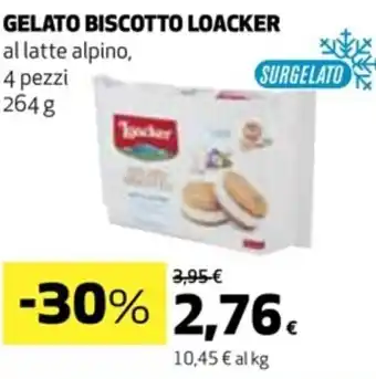 Coop Loacker Gelato Biscotto al latte alpino 4 pezzi 264 g offerta