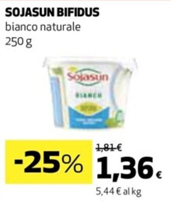 Coop Sojasun Bifidus bianco naturale 250 g offerta