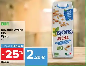 Carrefour Bjorg Bevanda Avena Bio 1 l offerta