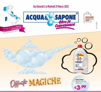 Acqua & Sapone Amuchina additivo bucato 3000 ml offerta