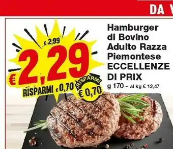 Prix Quality Eccellenze Hamburger Di Bovino Adulto Razza offerta