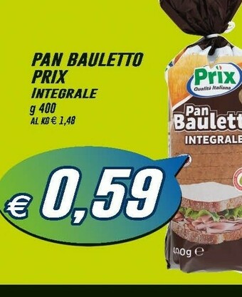 Prix Quality Prix - Pan Bauletto Integrale 400 G(ml) offerta
