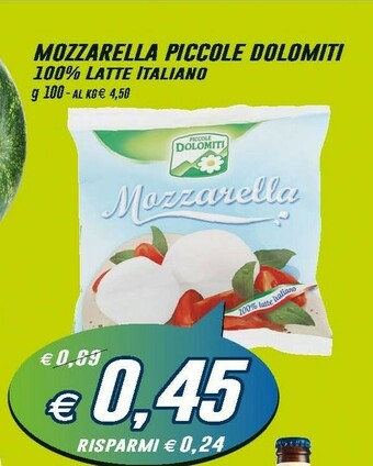 Prix Quality Piccole Dolomiti - Mozzarella 100 G(ml) offerta