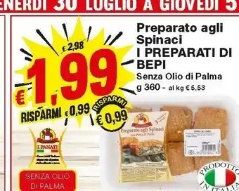 Prix Quality Preparato Agli Spinaci offerta