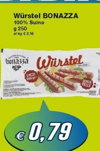 Prix Quality Bonazza Wurstel 100% Suino offerta