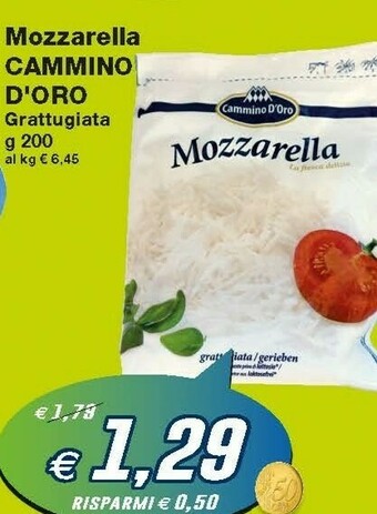 Prix Quality Cammino d'oro Mozzarella Grattugiata La Fresca Delizia 200 G(ml) offerta