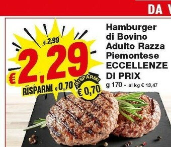 Prix Quality Eccellenze Hamburger Di Bovino Adulto Razza offerta
