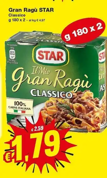 Prix Quality Barilla Star Gran Ragu Claaaico offerta