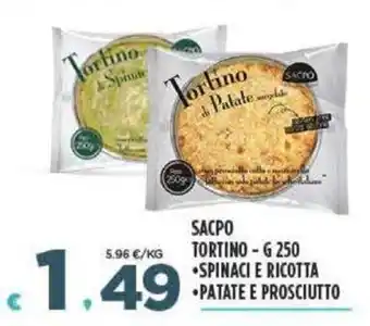 Deco Supermercati Sacpo Tortino g 250 Spinaci e Ricotta, Patate e Prosciutto offerta