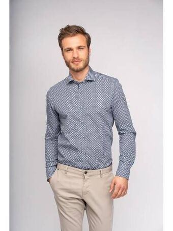Camicia uomo stampa fantasia in popeline