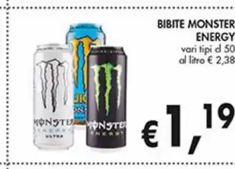 Supermercato Coal Bibitge monster energy 50cl offerta