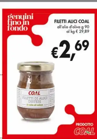 Supermercato Coal Filetti alici coal 90g offerta