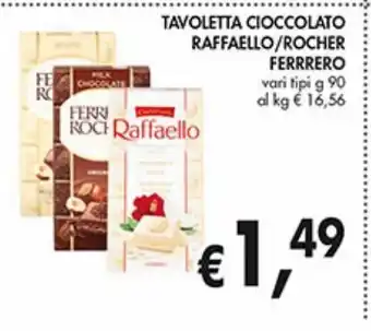Supermercato Coal Tavoletta cioccolato raffaello/rocher ferrero 90g offerta
