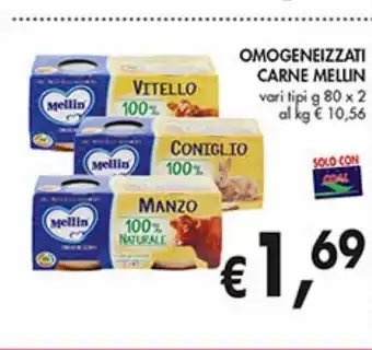 Supermercato Coal Omogeneizzato carne mellin 80g x2 offerta