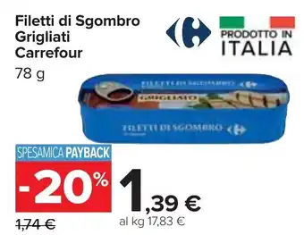 Carrefour Filetti di Sgombro Grigliati 78 g