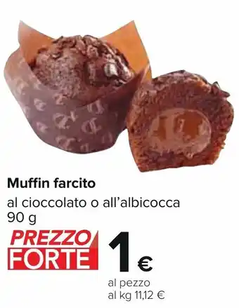 Carrefour Muffin farcito al cioccolato o all'albicocca 90 g offerta