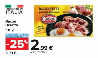 Carrefour Beretta Bacon 100 g offerta