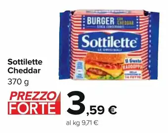 Carrefour Sottilette Cheddar 370 g offerta