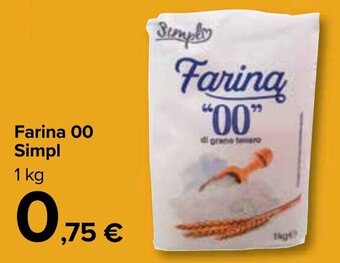 Carrefour Simpl Farina 00 1 kg offerta