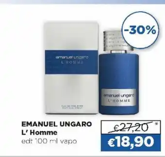 Acqua & Sapone Emanuel Ungaro L'Homme edt 100 ml vapo offerta
