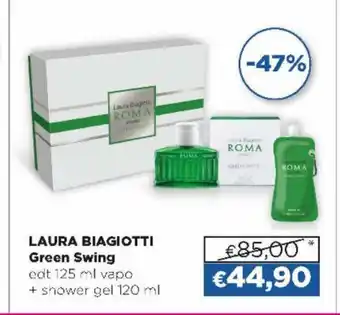 Acqua & Sapone Laura Biagiotti Green Swing edt 125 ml vapo + shower gel 120 ml offerta