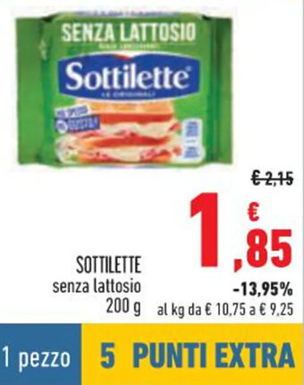 Conad Sottilette senza lattosio 200 g offerta