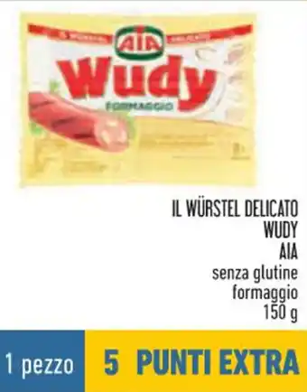 Conad AIA Wudy Il Würstel Delicato senza glutine formaggio 150 g offerta