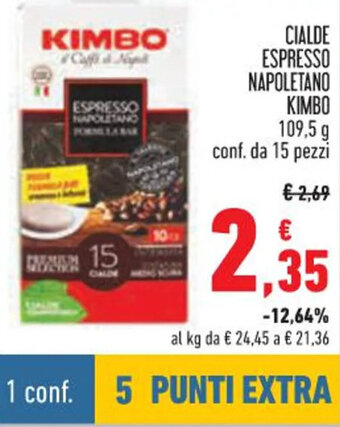 Conad Kimbo Cialde Espresso Napoletano 109,5 g conf. da 15 pezzi offerta