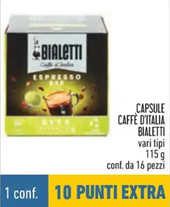 Conad Bialetti Capsule Caffè D'Italia vari tipi 115 g conf. da 16 pezzi offerta