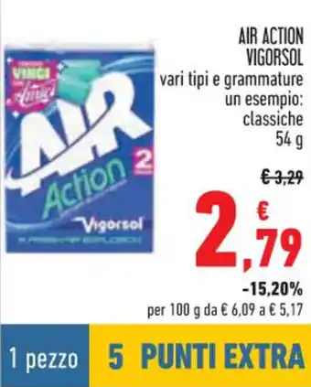 Conad Vigorsol Air Action vari tipi e grammature classiche 54 g offerta