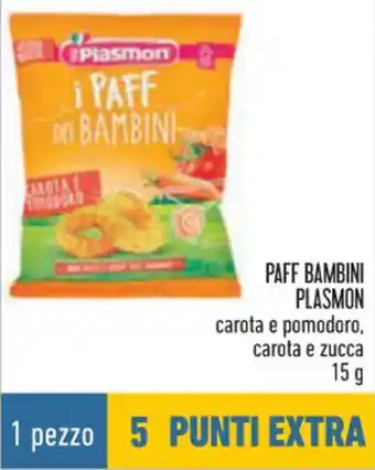 Conad Plasmon Paff Bambini carota e pomodoro, carota e zucca 15 g offerta