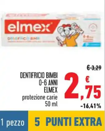 Conad Elmex Dentifricio Bimbi 0-6 Anni protezione carie 50 ml offerta