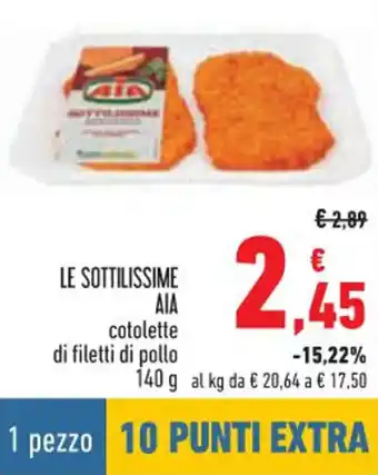 Conad AIA Le Sottilissime cotolette di filetti di pollo 140 g offerta