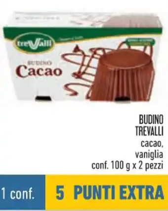 Conad Trevalli Budino cacao, vaniglia conf. 100 g x 2 pezzi offerta