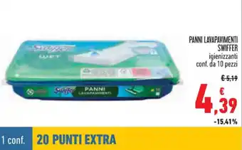 Conad Swiffer Panni Lavapavimenti igienizzanti conf. da 10 pezzi offerta