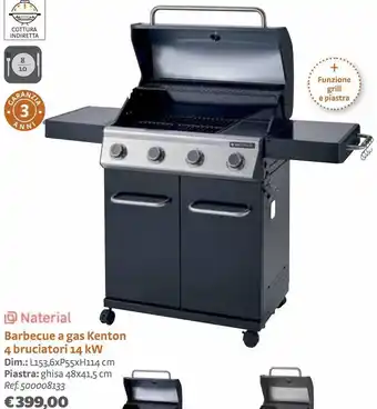 Bricocenter Barbecue a gas kenton 4 bruciatori 14 kw offerta